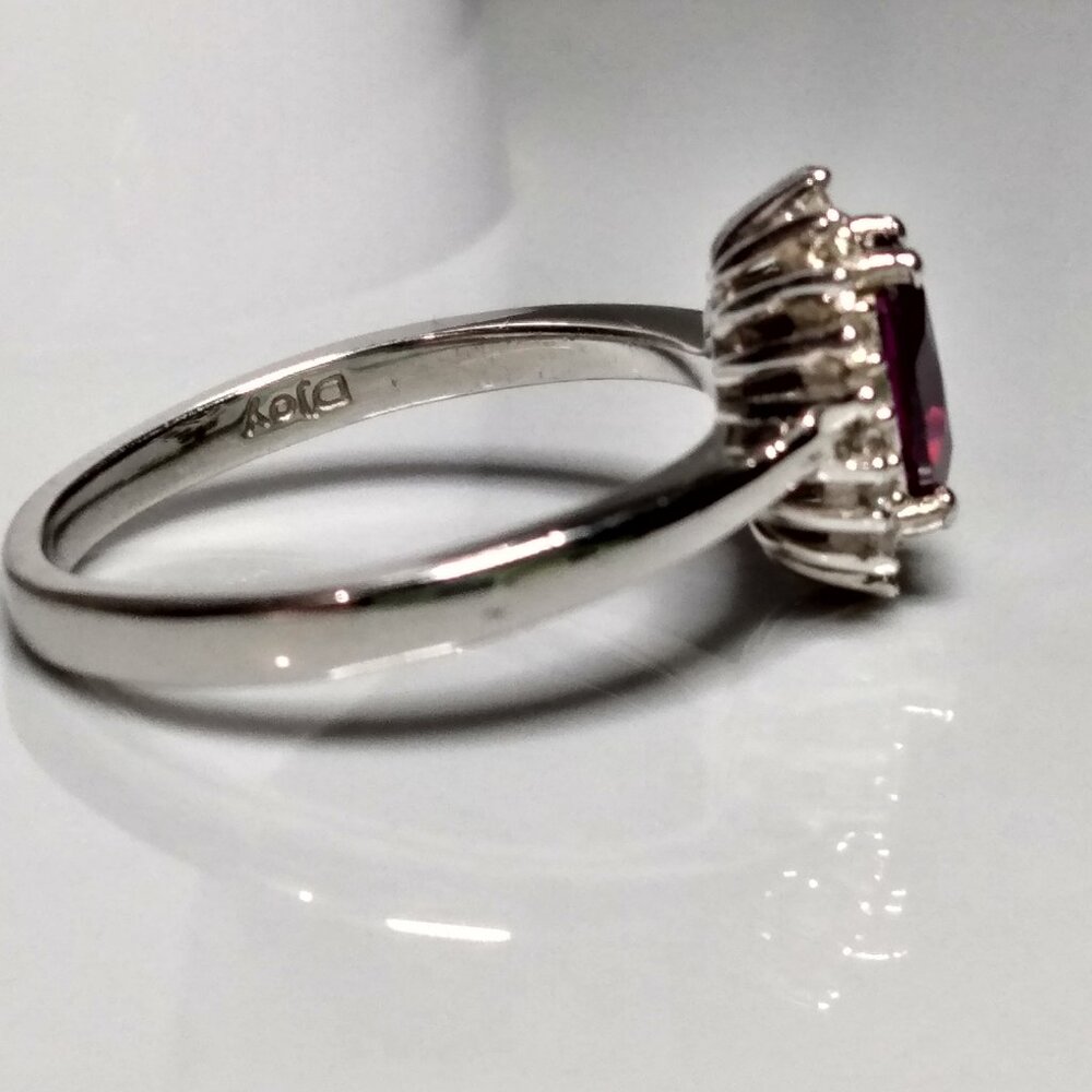 Rhodolite garnet halo ring - Picture 4 of 9